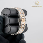 Audemars Piguet Royal Oak Silver toned Dial Steel and Gold Diamond Bezel 33mm