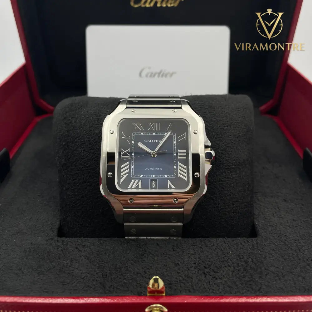 Cartier Santos Large Cadran Bleu