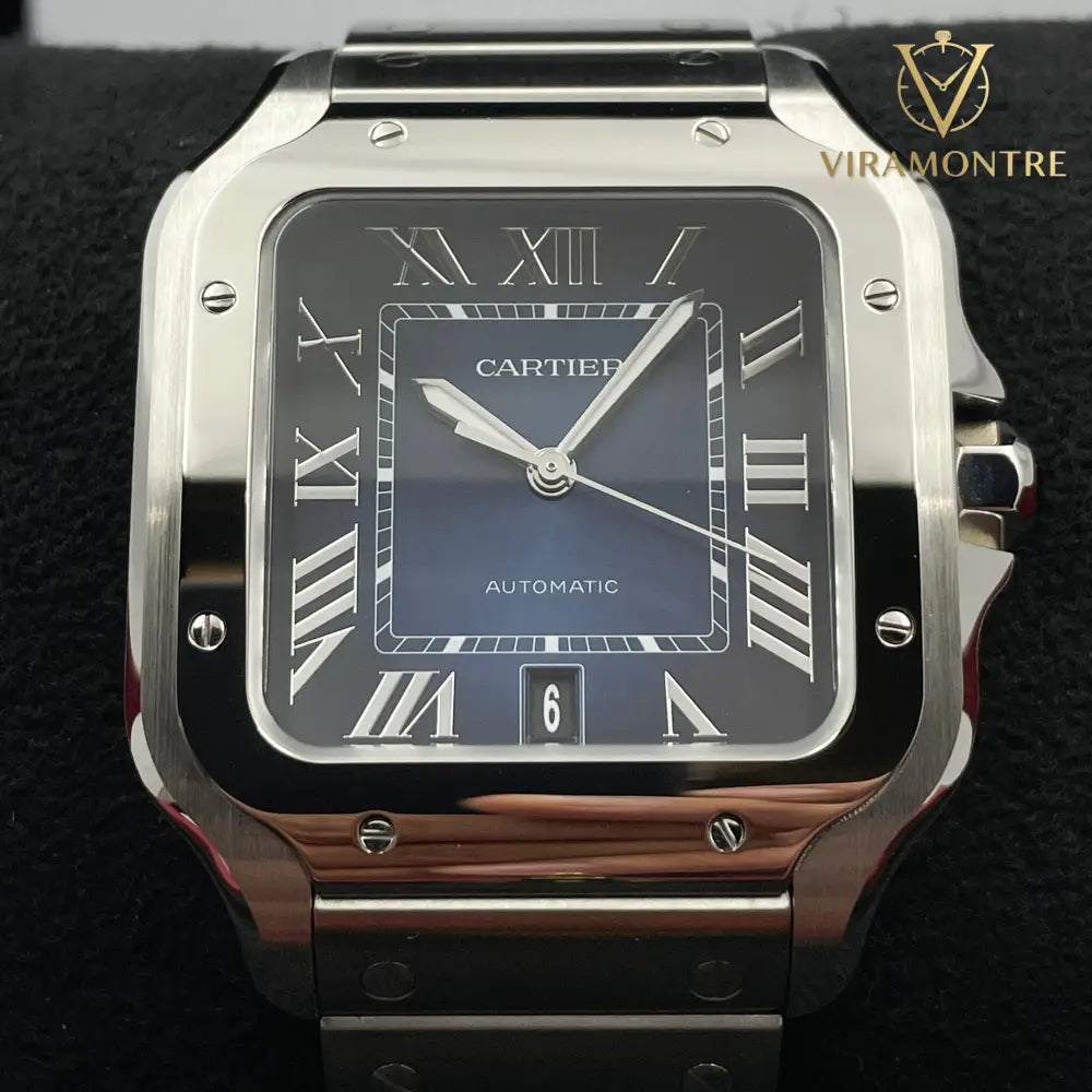 Cartier Santos Large Cadran Bleu