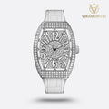 Franck Muller Cintrée Curvex Édition Blanche Sertie de Diamants