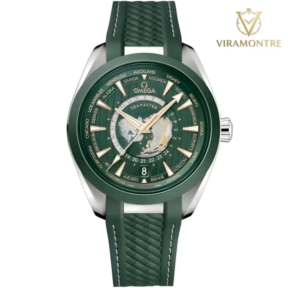 MONTRE OMEGA SEAMASTER POUR HOMME EN CAOUTCHOUC VERT