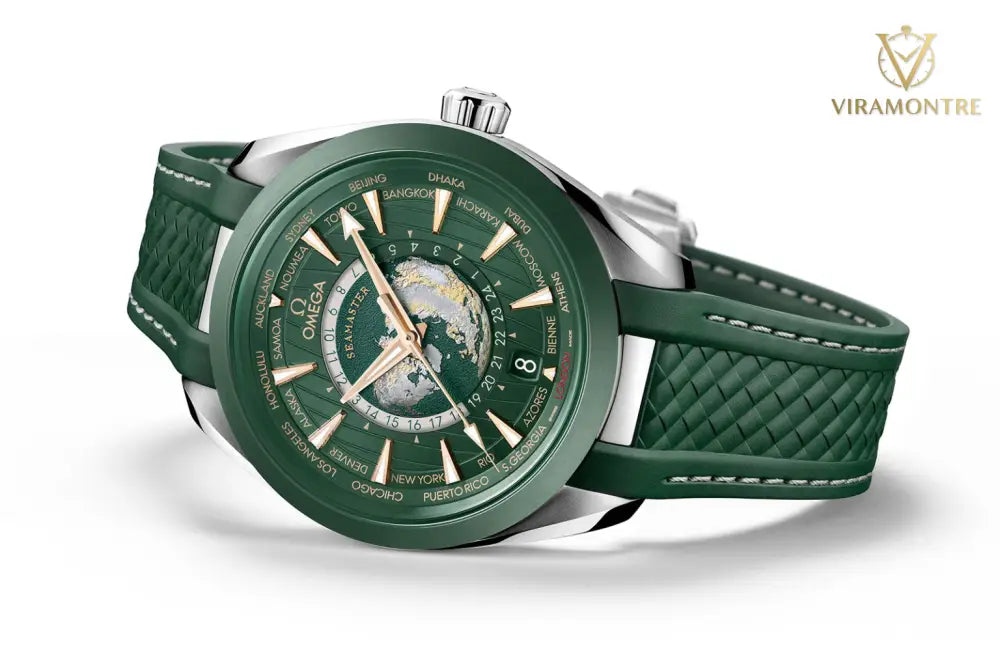 MONTRE OMEGA SEAMASTER POUR HOMME EN CAOUTCHOUC VERT