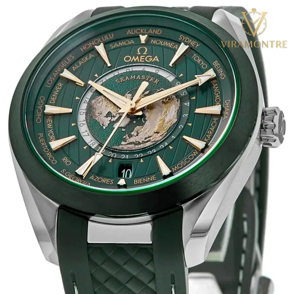 MONTRE OMEGA SEAMASTER POUR HOMME EN CAOUTCHOUC VERT