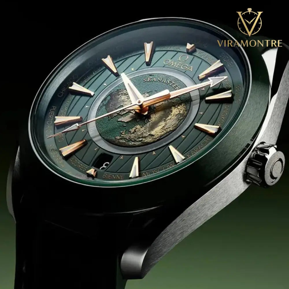 MONTRE OMEGA SEAMASTER POUR HOMME EN CAOUTCHOUC VERT