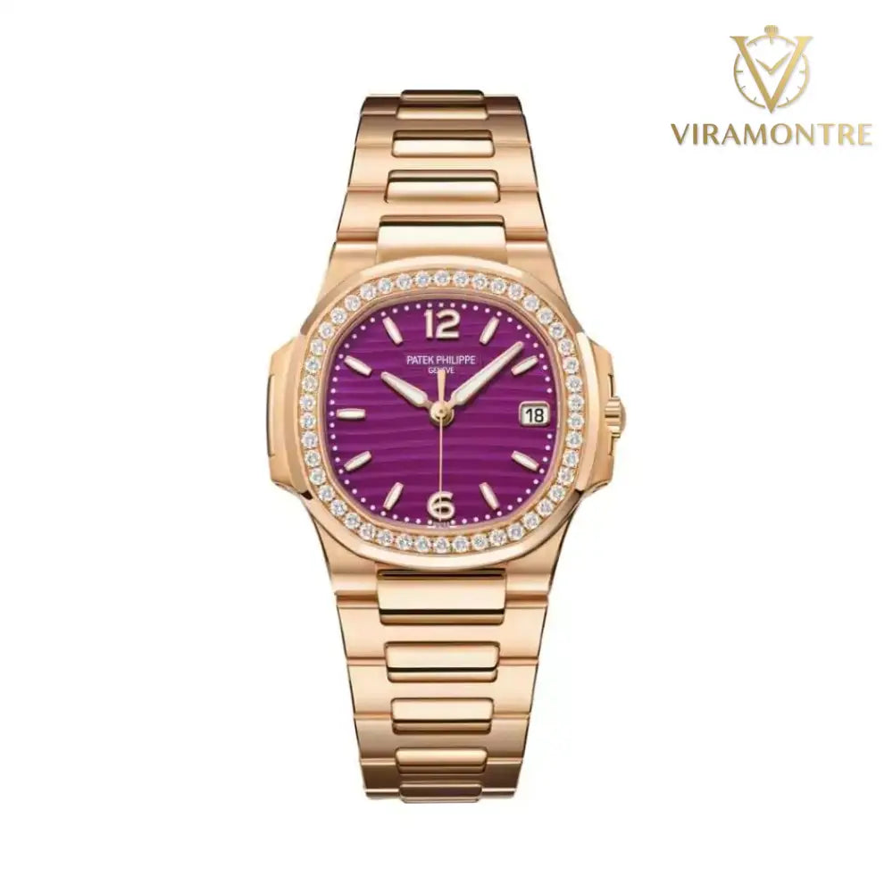 Patek Philippe Nautilus 7010/1R-013 Or rose et diamants Cadran violet