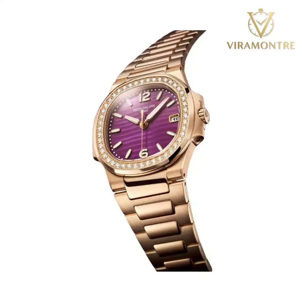 Patek Philippe Nautilus 7010/1R-013 Or rose et diamants Cadran violet