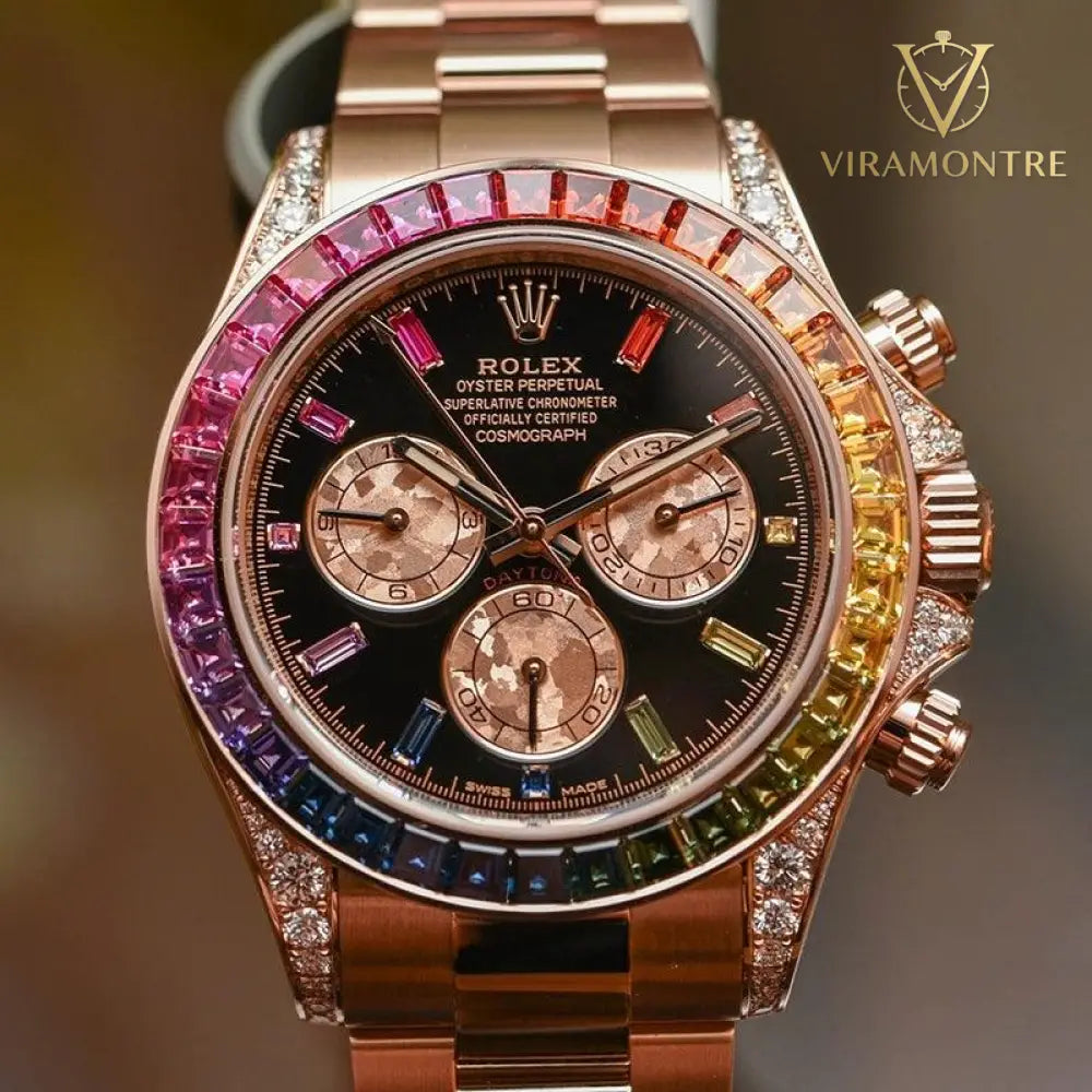 Rolex Daytona Rainbow Or Rose