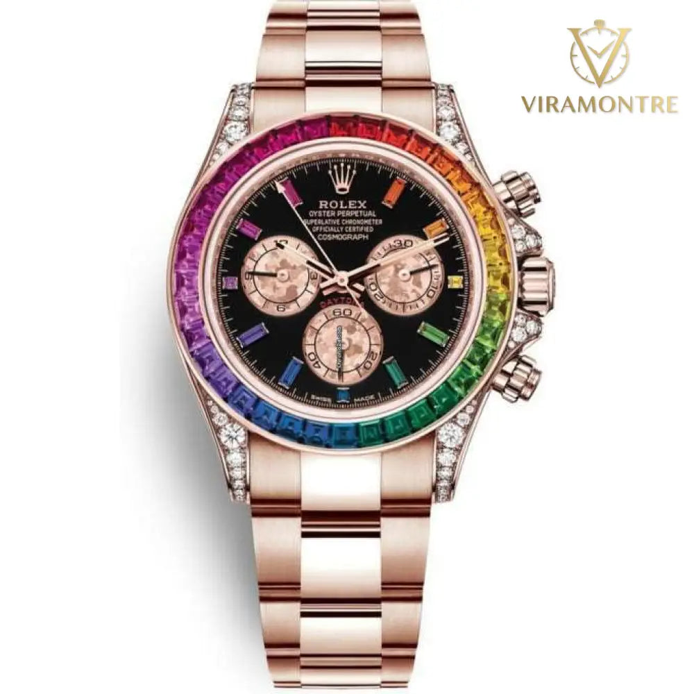 Rolex Daytona Rainbow Or Rose